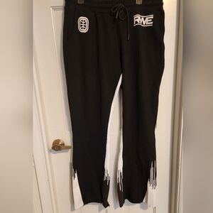 Overtime Heavyweight Fleece Pants With RWE Logo and Cutoff Hems, Size L